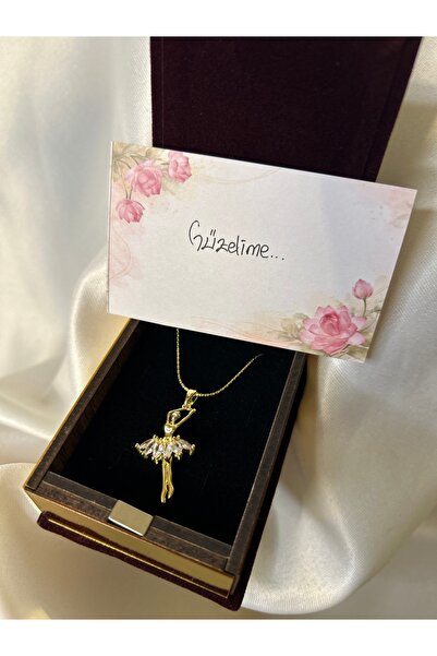 lotusbybuket vıp çelik özel tasarım gold balerin kız kolye