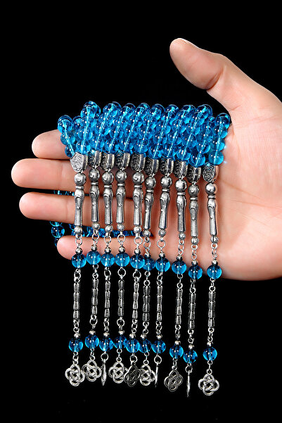 Öyküm accesory مجموعة من 10 قطع من سبحة الصلاة المصنوعة من الزجاج الطبيعي، سب...