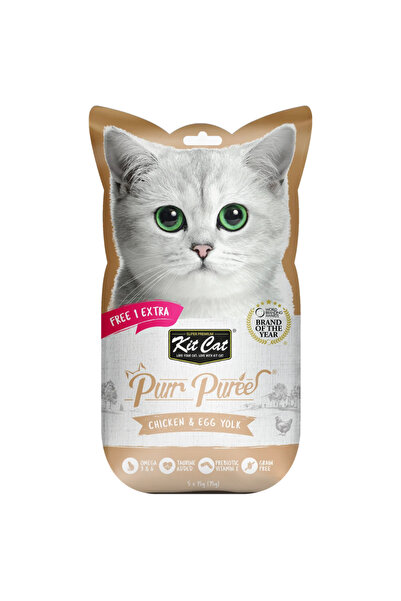 Kit Cat دجاج مهروس مع صفار البيض (5 × 15 غرام) عبوة من 6 قطع