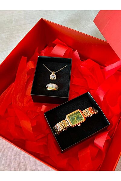 D&Z ACCESSORİES Sevgililer Günü Kırmızı Hediye Kutusu | Zarif Zirkon Taşlı Go...