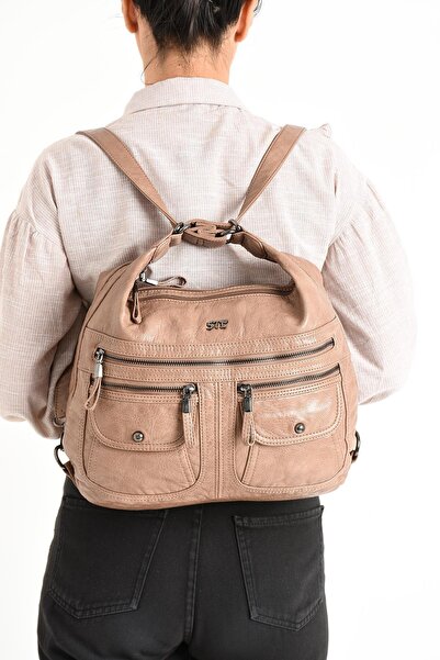 NightLove Faux Leather Soft Woven Backpack Shoulder Bag