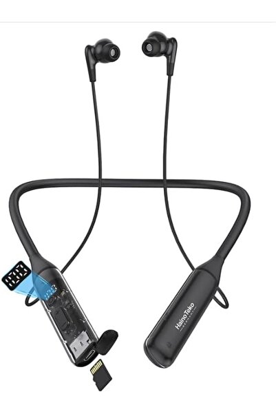 HAINOTEKO سماعات أذن لاسلكية HN-102 تُعلق حول الرقبة، تدعم بطاقة ذاكرة TF، صو...