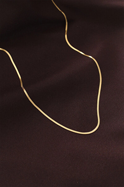 Epilons Bfs Steel Gold Color 60 cm Thin Italian Chain Necklace