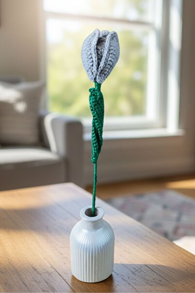 Uretti - Tuğba 9352 Hand Knitted Openwork Tulip Flower