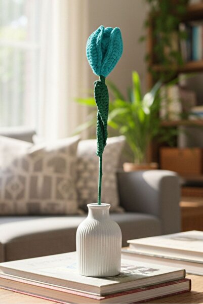 Uretti - Tuğba 9352 Hand Knitted Openwork Tulip Flower