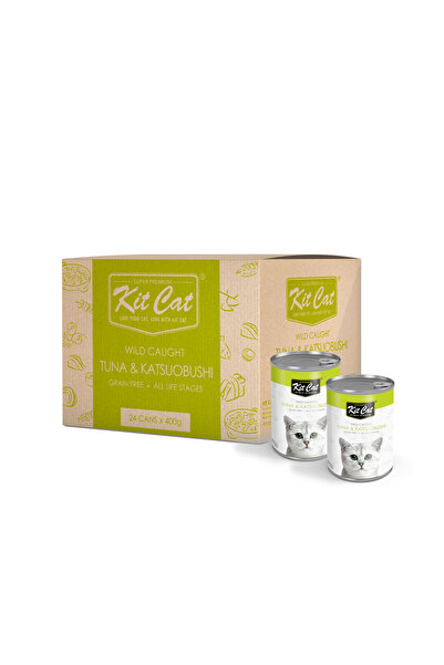 Kit Cat تونا وكاتسوبوشي 400 جرام عبوة من 24 قطعة