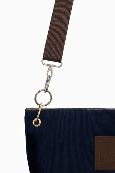 Loom Basic Sasa Velvet Bag Navy Blue – Cross Strap Velvet Women's Shoulder Bag