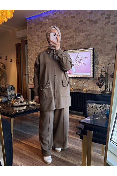 MİMİ Luxury Wear Women's Hijab Tracksuit Set with Zipper & Bottom Top Set