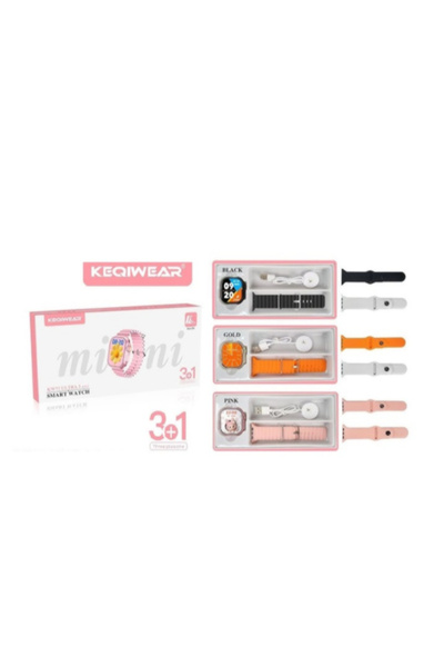 KEQIWEAR KW71 ULTRA 3 Mini Smartwatch With Three Straps