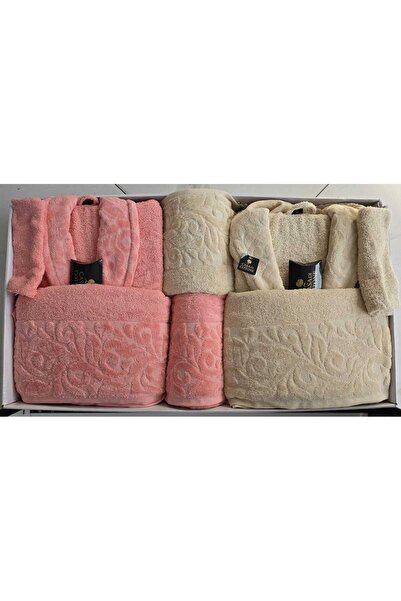 arashomecollection 10 Parça Gelin Damat Aile Bornoz Seti %100 Pamuk Kadife Nakışlı Çeyiz Seti Oversize Bornoz Takımı
