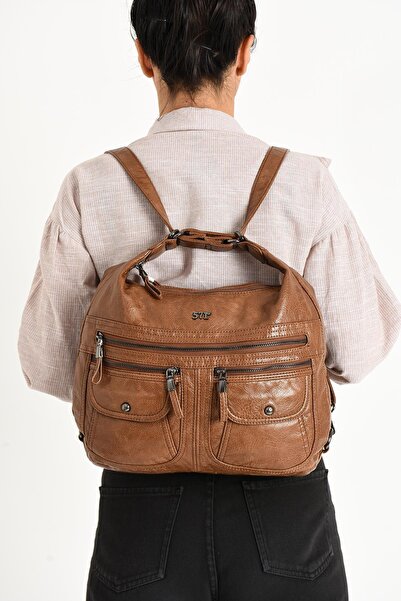 NightLove Faux Leather Soft Woven Backpack Shoulder Bag
