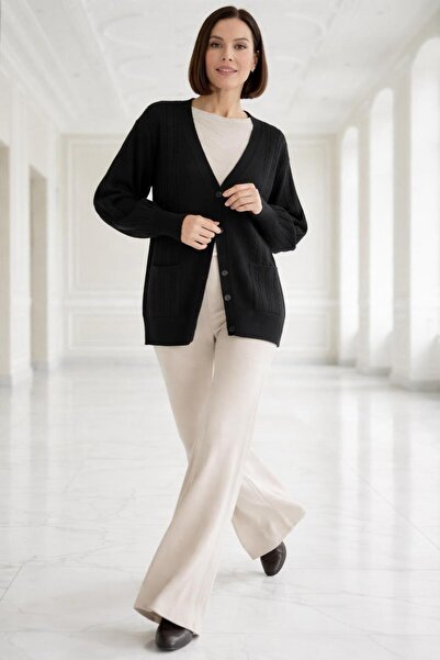 larocci Women's Buttoned Basic Cardigan - Standard Size