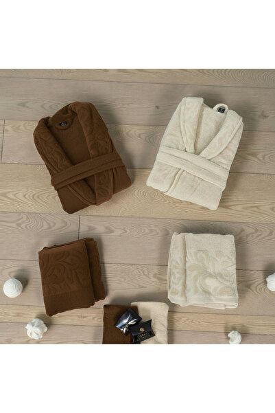 arashomecollection 10 Piece Bride Groom Family Bathrobe Set 100% Cotton Velve...