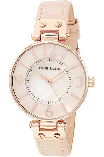 Anne Klein Womens Quartz Watch, Analog Display and Leather Strap