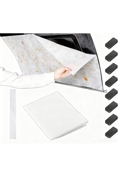 Generic 48 قطعة من فلاتر شفاط المطبخ مع شريط مغناطيسي وخطاف وحلقة تثبيت