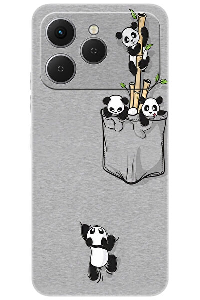 TECNO Spark 40 4G (KM5n) Uyumlu Kılıf Desenli Baskılı Silikon Pandalar 1798