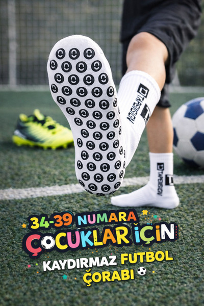 Tayzon Kayrdırmaz Slikon Taban Anti Slip Çocuk Futbol Çorabı