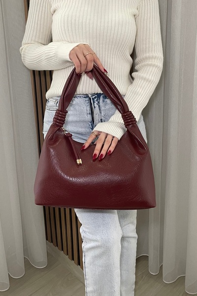 Fibag Women's Burgundy Shoulder Bag - Stylish Daily Model