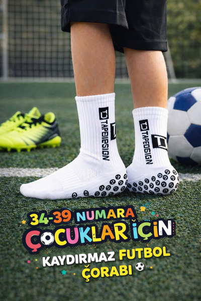 Tayzon Kayrdırmaz Slikon Taban Anti Slip Çocuk Futbol Çorabı