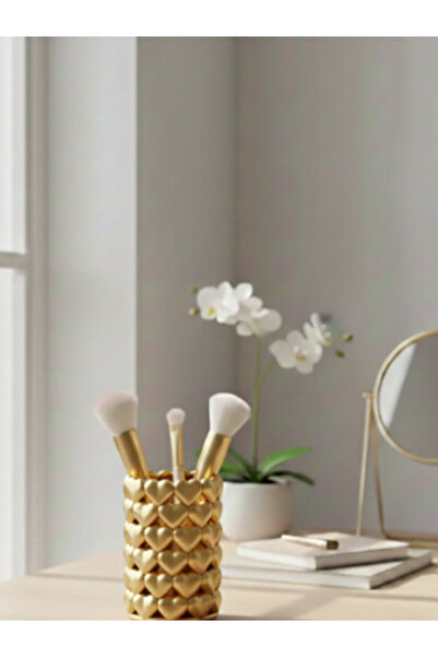 GLOWİFY PRİME Heart-Shaped Pink Organizer – Makeup Brush Holder, Pen Holder, ...