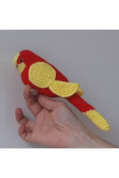 nildamigurumi Amigurumi Örgü Oyuncak Muhabbet Kuşu Sarı Kırmızı Galatasaray