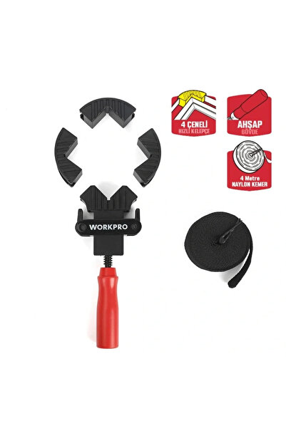 Workpro WP232044 4M Ayarlanabilir Bant Tipi Dört Köşeli Profesyonel İşkence