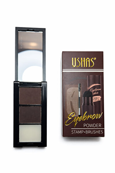 Ushas Set Styling Sprâncene – Paletă Pudră & Ceară cu Oglindă + Pensulă pentr...