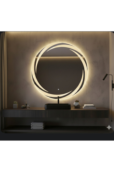 Rose Tasarım LED’Lİ AYNA 60 CM DOKUNMATİK LAZER KUMLAMALI BANYO AYNASI