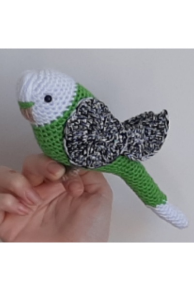 nildamigurumi Amigurumi Kuş Muhabbet Kuşu Yeşil Beyaz