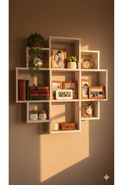 Çamsan Rafixa Modern Geometrik Duvar Rafı Model 140