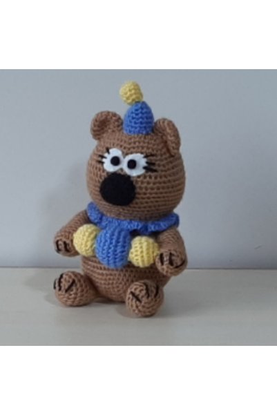 nildamigurumi Amigurumi Knitted Teddy Bear Clown 24 cm