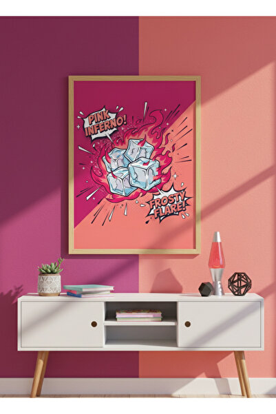 Pink Inferno Frosty Flare Retro Pop Art Duvar Posteri