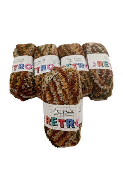bi ters bi düz Lamia Retro Knitting Yarn (5 Pieces)