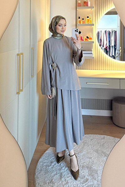 Hazamoda Set fustă turcoaz din nurcă