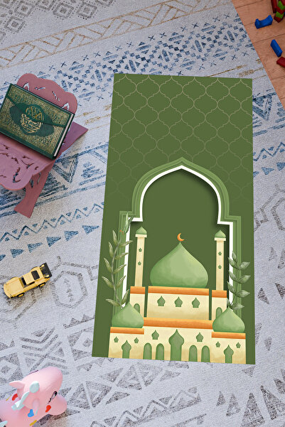 Charmbi سجادة صلاة بتصميم خاص للأطفال - قاعدة مضادة للانزلاق وطباعة رقمية بأن...