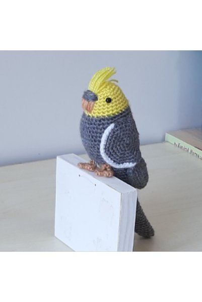 nildamigurumi Amigurumi Bird Lovebird Gray
