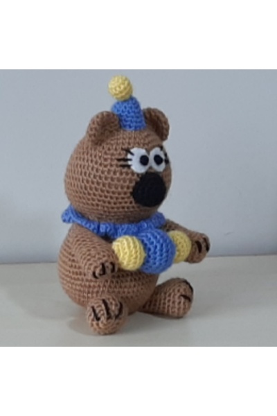 nildamigurumi Amigurumi Knitted Teddy Bear Clown 24 cm