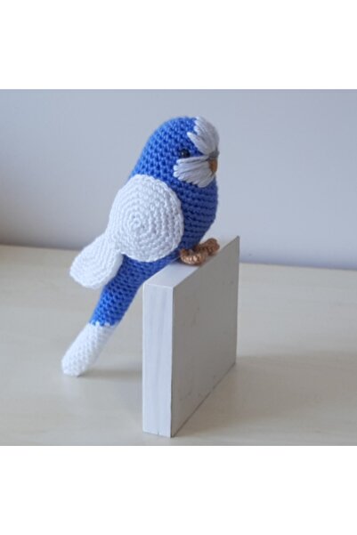 nildamigurumi Amigurumi Kuş Muhabbet Kuşu Koyu Mavi