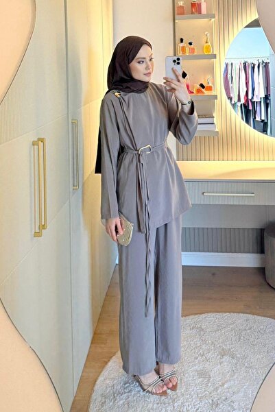 Hazamoda طقم إسما بروش مودال من الفرو المنك