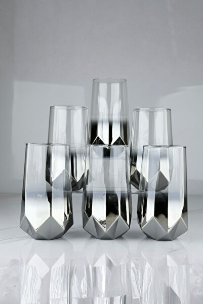 rova tr Amber Serisi Titanyum Kaplama Modern Su Bardağı 6’lı Premium Set