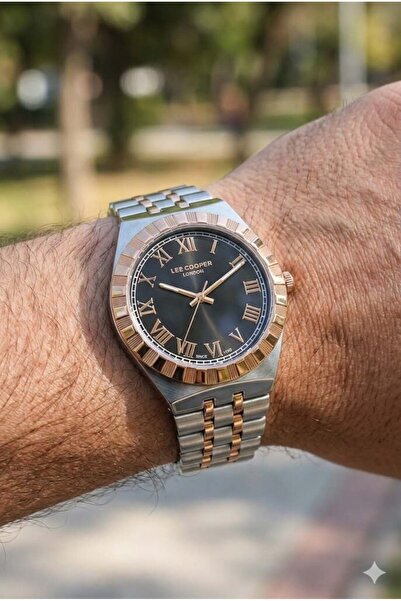 Lee Cooper Roma Rakamlı Erkek Kol Saati | 40 mm Çelik Kasa, Çelik Kordon, 5 ATM