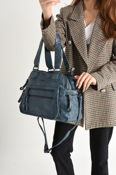 NightLove Faux Leather Multi-Compartment Crossbody and Shoulder Bag