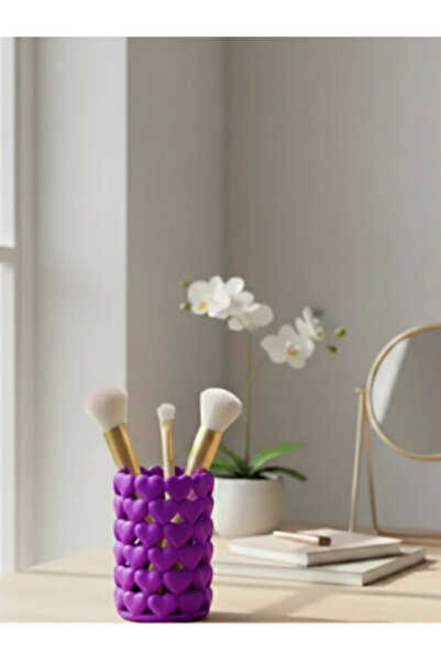 GLOWİFY PRİME منظم على شكل قلب وردي - حامل فرشاة المكياج وحامل الأقلام ومنظم ...