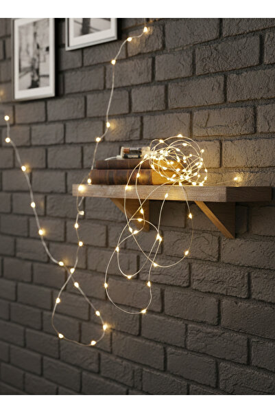 Soft Kare 3 Metre Peri LED Işık – Pilli, Sıcak Beyaz Dekoratif Tel LED – Ev,Oda,Masa-Romantik Dekorasyon Işığı