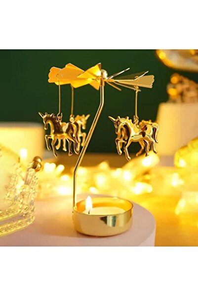 ozbience Isı ile Dönen Atlı Karınca Mumluk, Şık ve Eğlenceli Dekorasyon