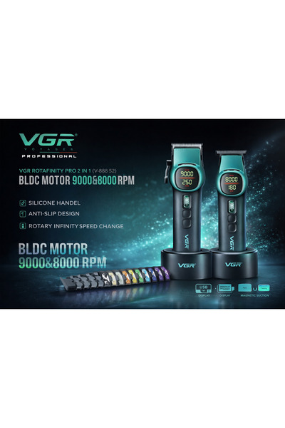 HELIX COSMETIC VGR PRO 2 in 1 BLDC Motor V-885 S2 ÇANTALI SET