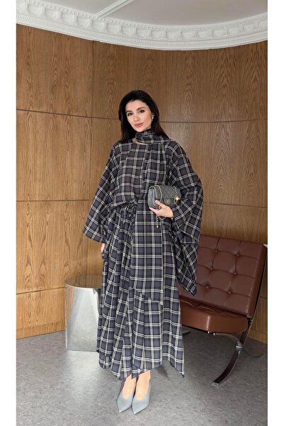 HAZELANNA تنورة رمادية مربعات