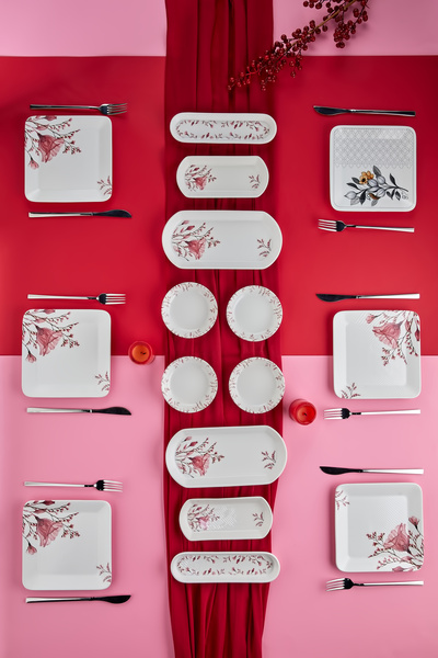 Erbaşlar Le More 16 Parça 6 Kişilik Lüx Kare Kahvaltı Takımı, Kahvaltı Seti