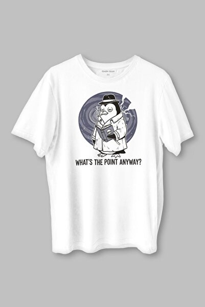 Kendim Seçtim Tricou alb unisex cu imprimeu Pinguin: Ce este punctul al tutur...