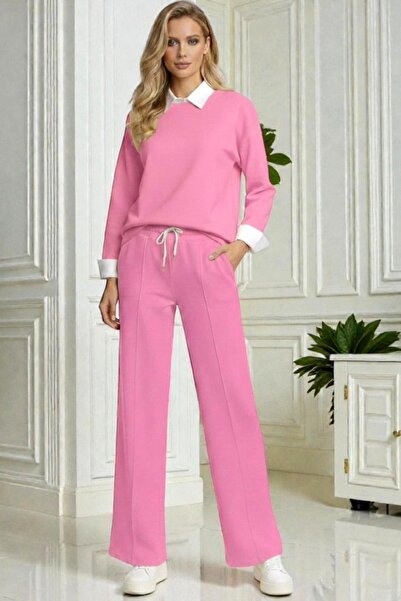 FashionForYou ALYA women's set, with shirt-type blouse and loose drawstring p...